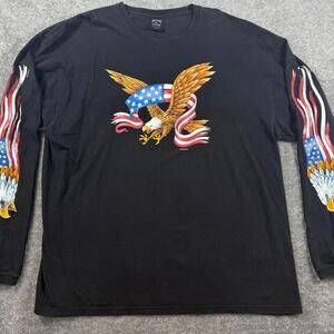 Eagle American Flag Long Sleeve TShirt 2XL Motorcycle